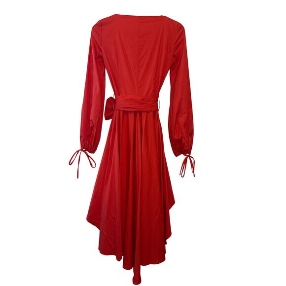 Caroline Constas Red Lena Wrap Ruffle High-Low Dress Size XS – $695 Retail - Picture 3 of 10